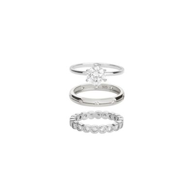 Plated Sterling Golden Gala Ring Trio