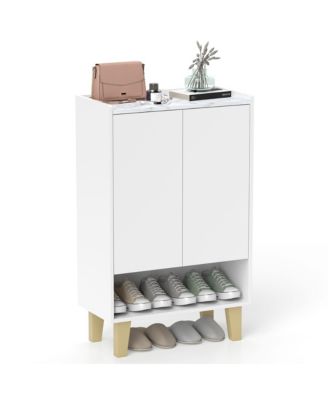 Shoe Storage Cabinet Freestanding Shoe Organizer w/ Anti-tipping Kit Open Shelf