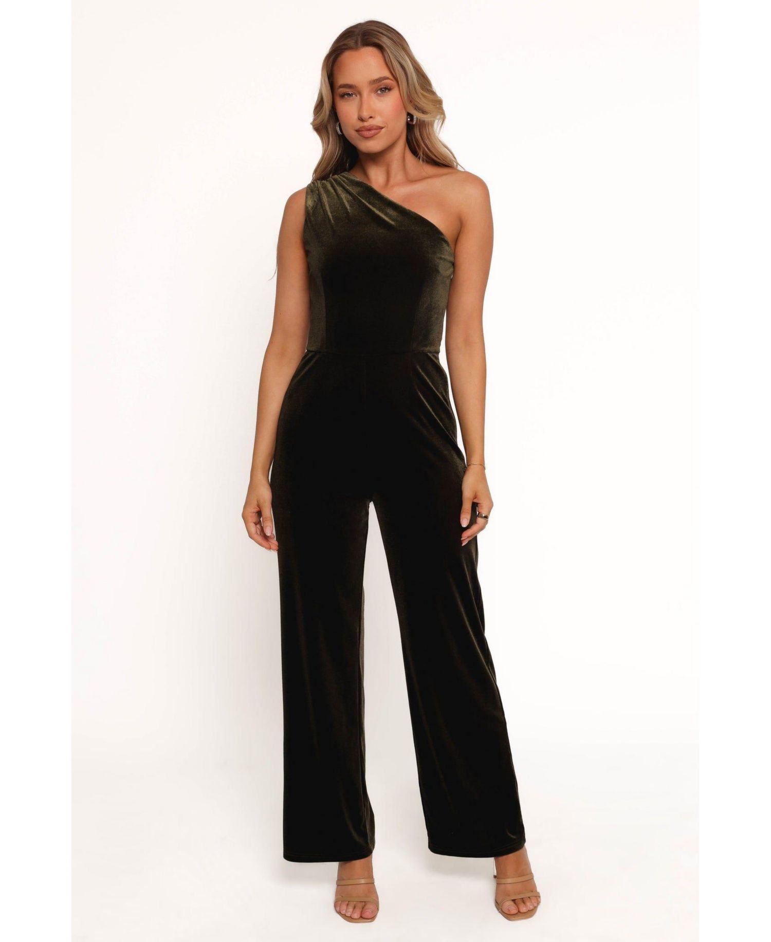 Women's Xita Velvet One Shoulder Jumpsuit