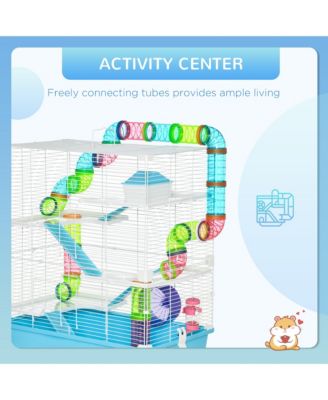 23" 5-Tier Hamster Cage with Wheel and Water Bottle,