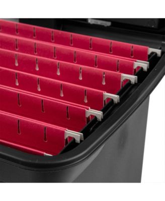 Portable Lockable File Box w/ Extra Compartment & Handle (4 Pack)