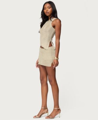 Women's Goldy Metallic Knit Mini Skort