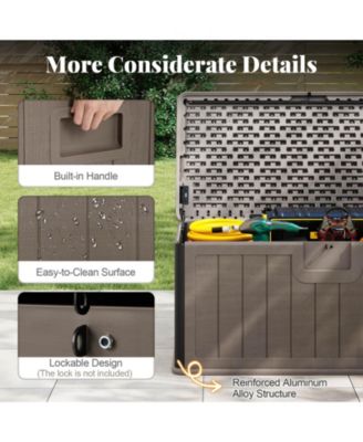 Storage Box with Lockable Design & Gas Strut Handle 2 Person Bench Garden Organizer