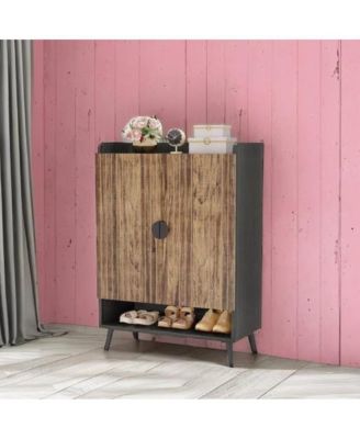 Shoe Storage Cabinet with Two Doors and Shelf