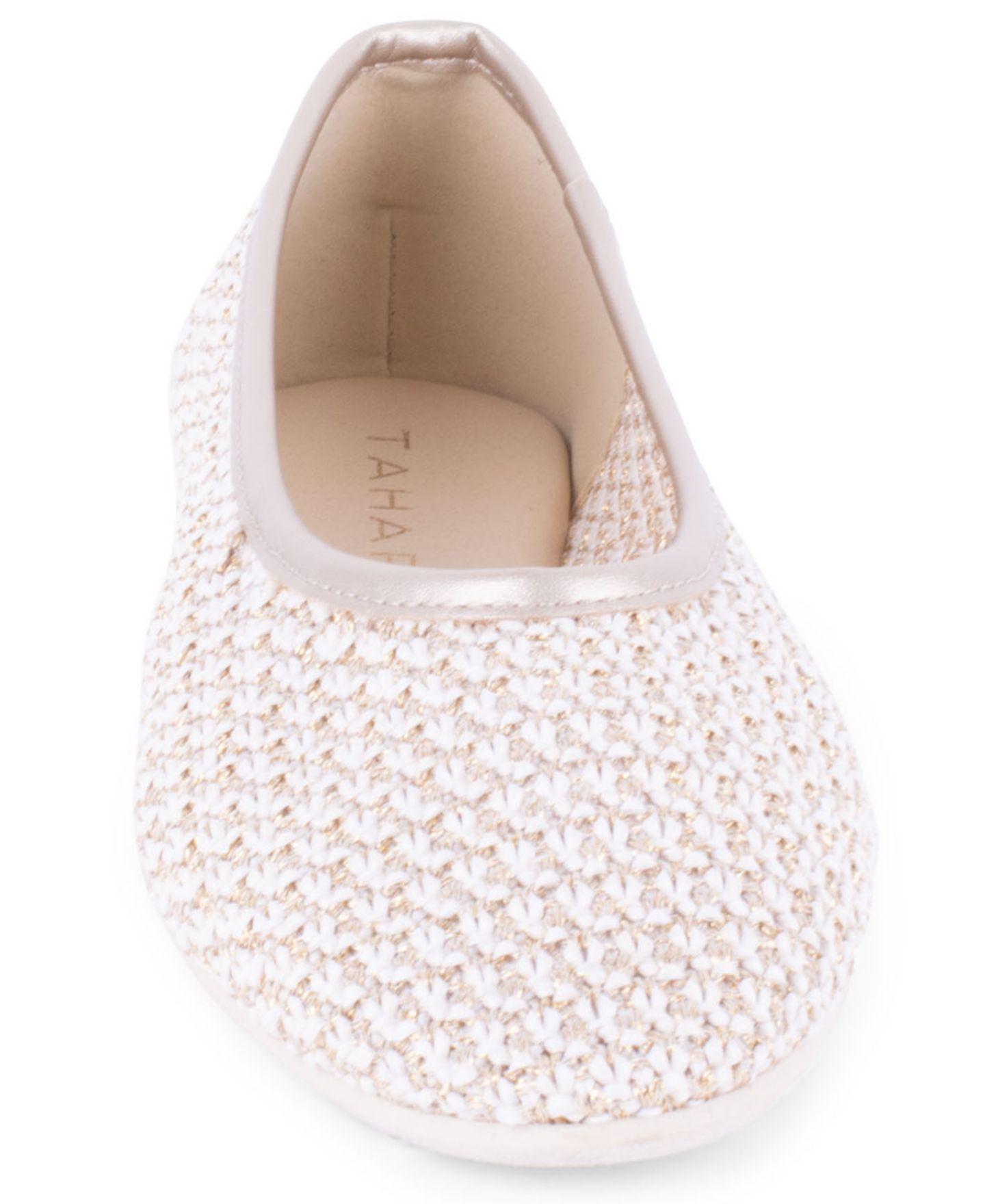 Женские балетки Tahari Sapporo Slip-On Ballet Flats, цвет: Бежевый / Золотой — фото 6