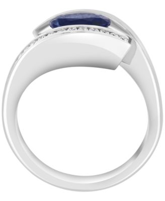 Sapphire (1/6 ct. t.w.) & Diamond (1/6 ct. t.w.) Ring in 14k White Gold