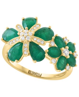 Emerald (2-7/8 ct. t.w.) & Diamond (1/6 ct. t.w.) Ring in 14k Yellow Gold