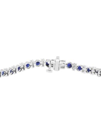 Sapphire (3-1/3 ct. t.w.) & Diamond (1/4 ct. t.w.) Bracelet in Sterling Silver