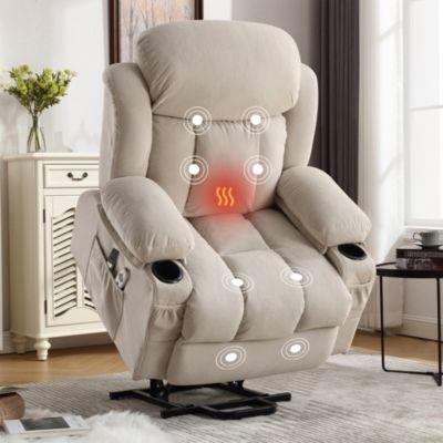 Power Lift Recliner with Heat Massage Side Pocket and USB Port