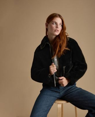 Women's Cropped Shearling Jacket