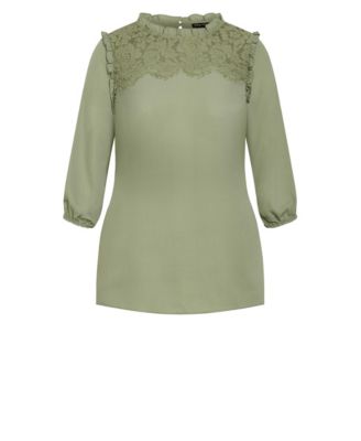 Plus Size Lace Angel Elbow Sleeve Top