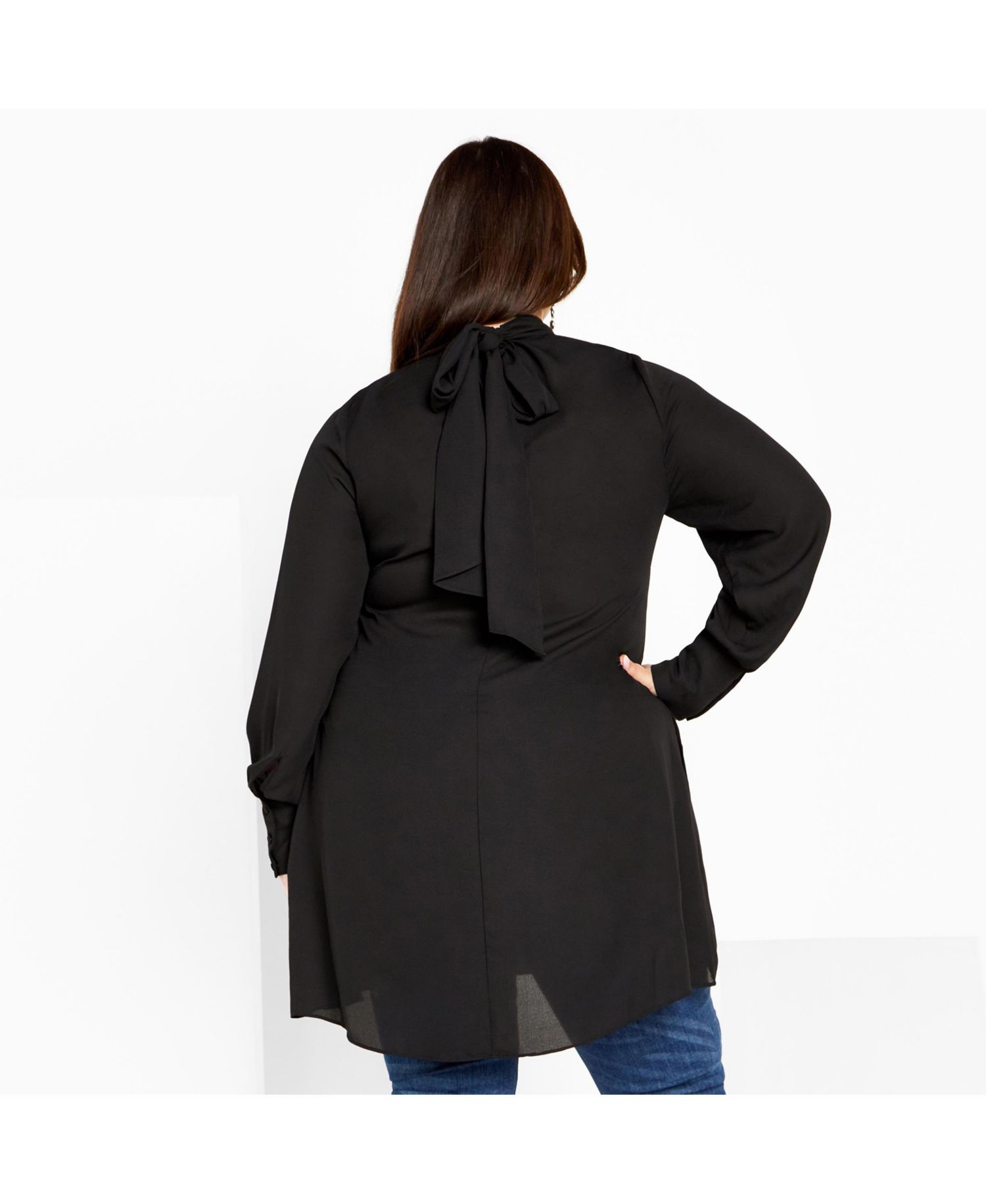 Plus Size Neck Tie Tunic