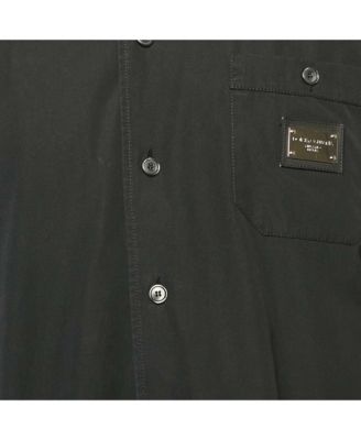 Men's Black Cotton Short Sleeve Shirt