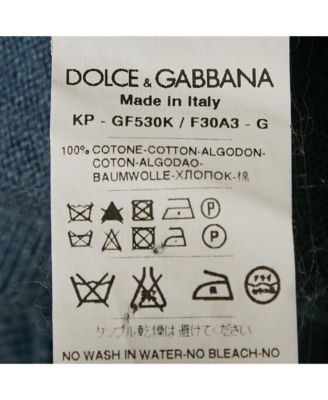 Men's Blue Cotton Knit Crew Neck Long Sleeve Sweatshirt