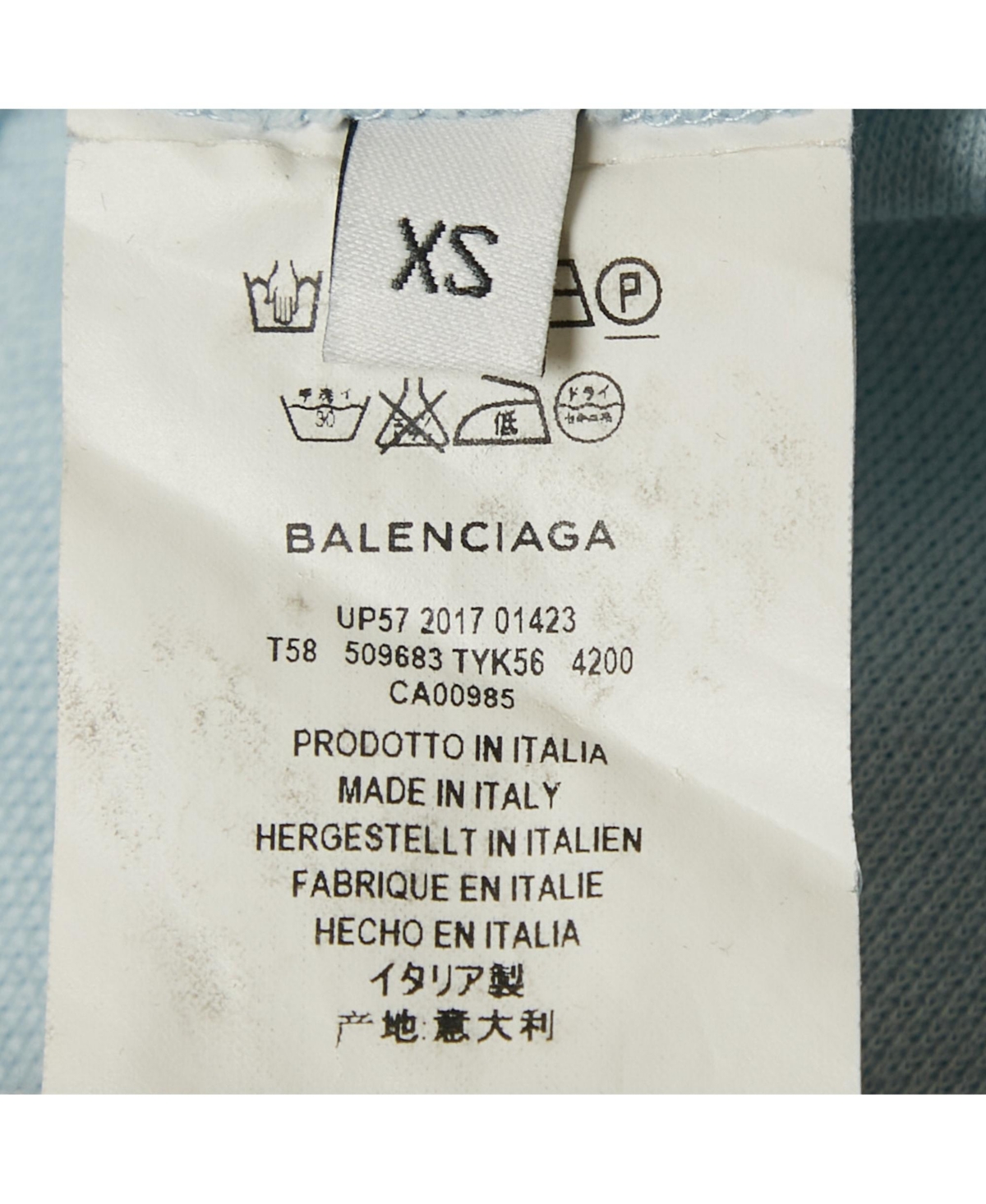 Pre-Owned Balenciaga Men's Europe Print Cotton Pique Polo T-Shirt