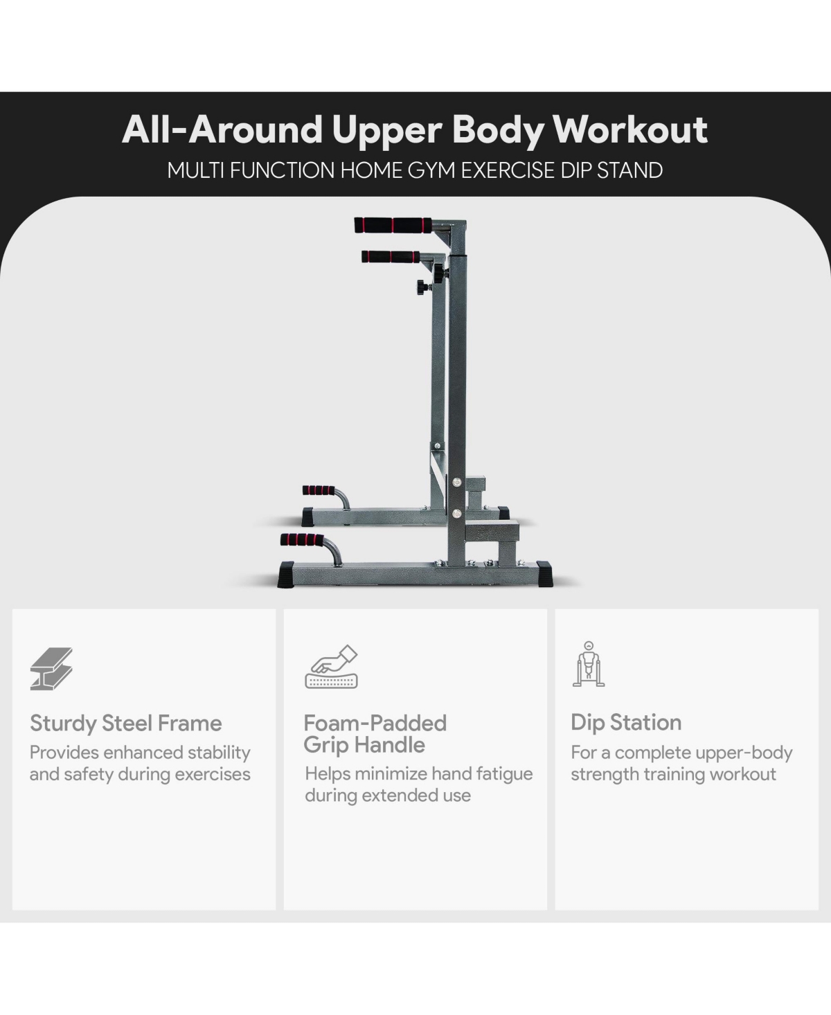 BalanceFrom Multi-Function Home Gym Exercise Dip Stand, 500lb Capacity