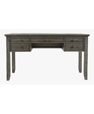 Rustic Shores Coastal Style Distressed Acacia USB Charging Desk