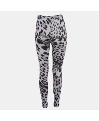 Women's Blue Leopard Print Jersey Leggings