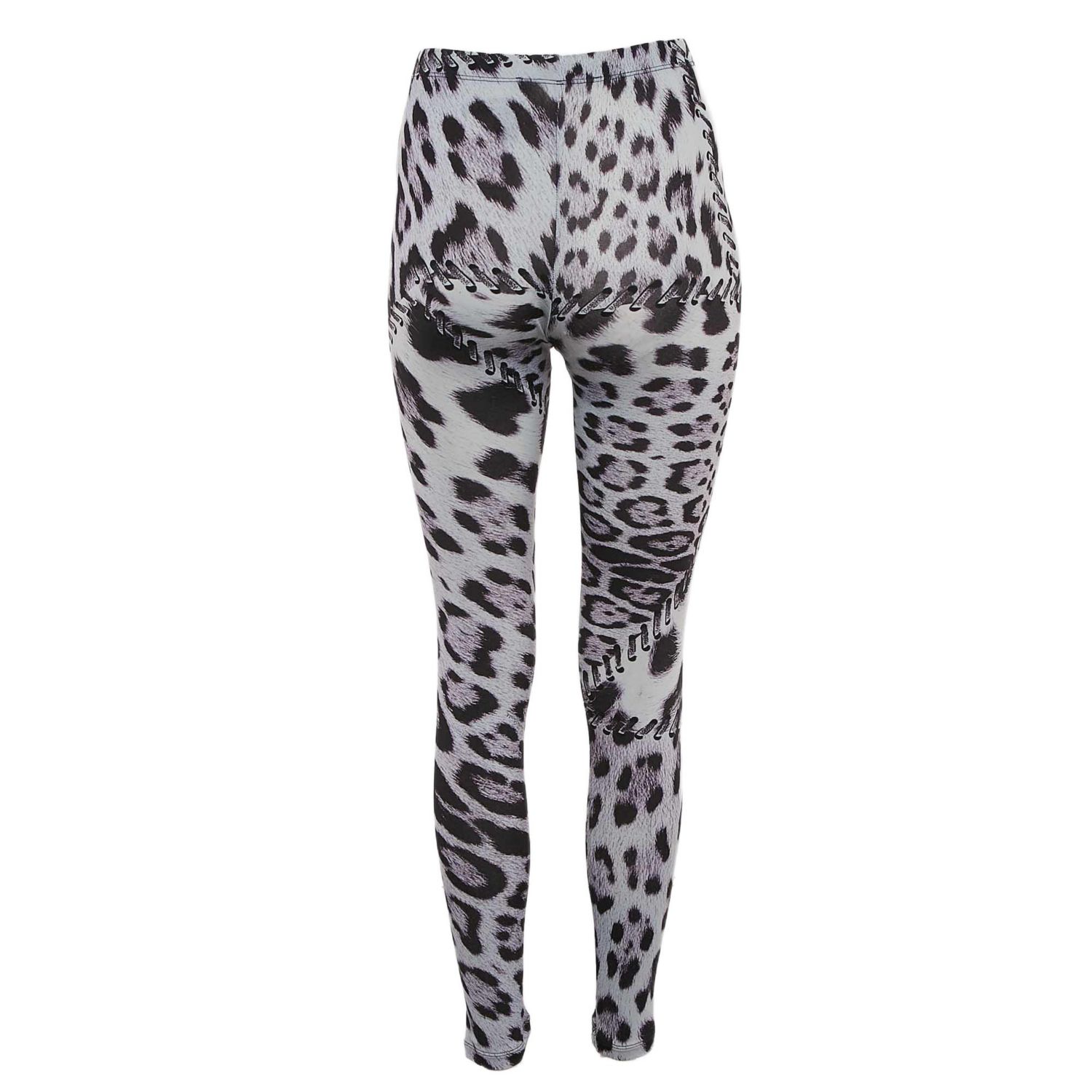 Women's Blue Leopard Print Jersey Leggings