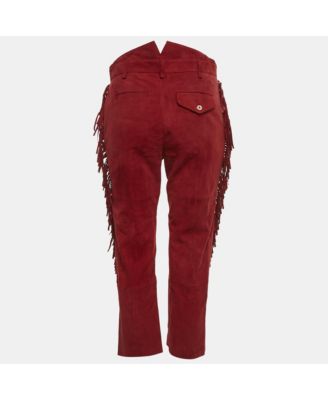 Women's Suede Fringed Play Frange Trousers