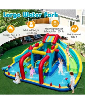 Inflatable Water Slide Park With Dual Slides Bounce House And Obstacle Course
