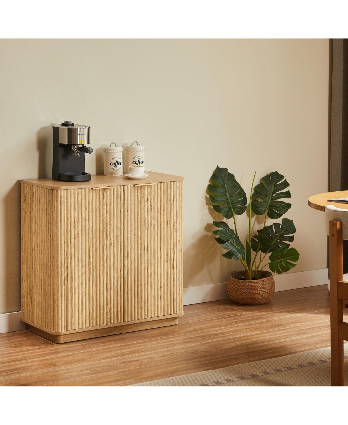 Boyel Living 31.5" Elegant Sideboard with Wavy-Grain Panel, Mdf Cutlery Cabinet for Living Room or Dining Room