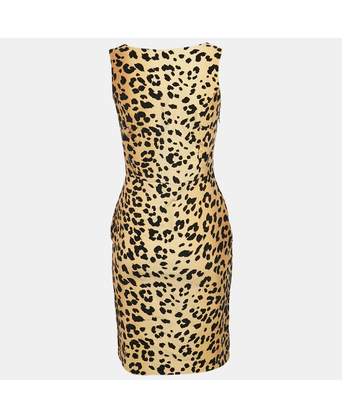 Pre-Owned Love Moschino Women's Brown Leopard Print Velour Bow Detail Short Dress