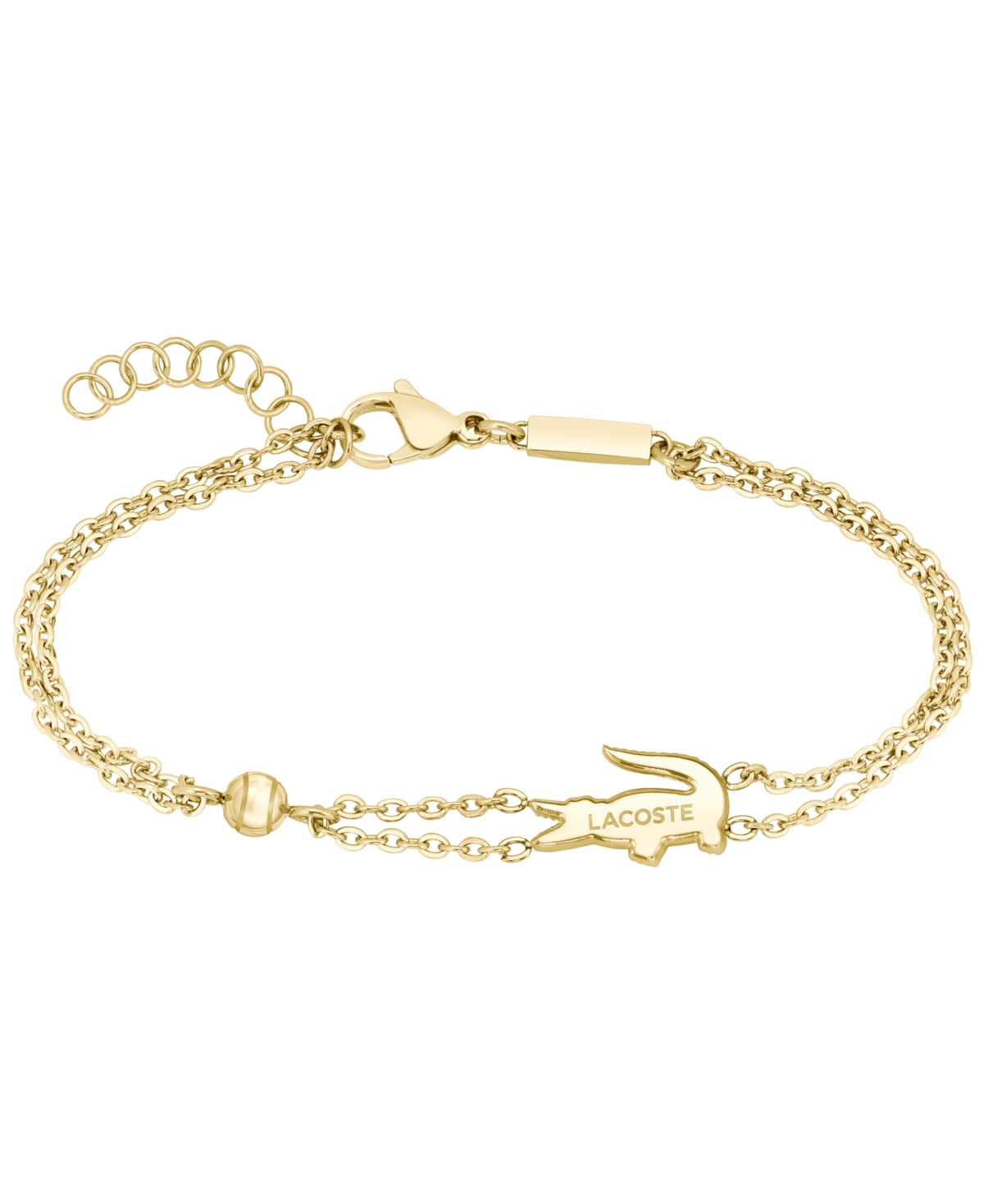 Lacoste Women's Crocodile Double Chain Bracelet