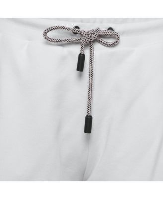 Women's Sport White Logo Print Cotton Joggers