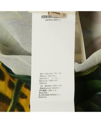 Women's Green Tropical Print Jersey Mini Dress