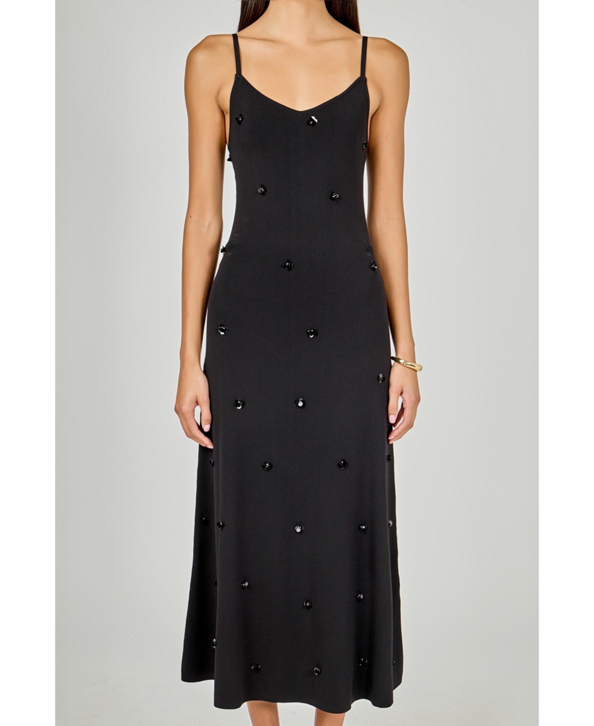 endless rose Women's Embellished Knit Midi Dress