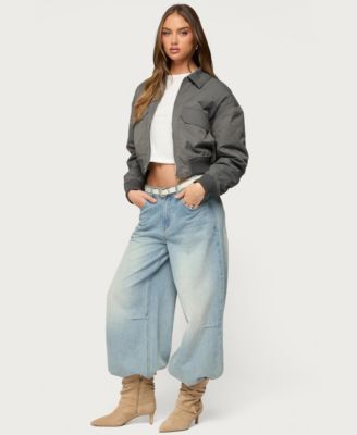 Women's Dolan Ruched Oversized Bomber Jacket