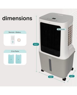 Portable Swamp Cooler Air Conditioner - 2500 CFM Airflow, 8 Gallon Water Tank Portable Evaporative Air Cooler for Room & Outdoors.