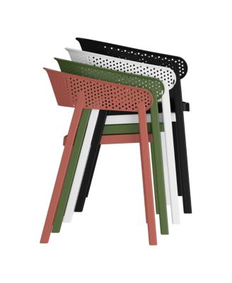 3-Piece Indoor Outdoor Metal Patio Dining Table Set With Stackable Patio Chairs