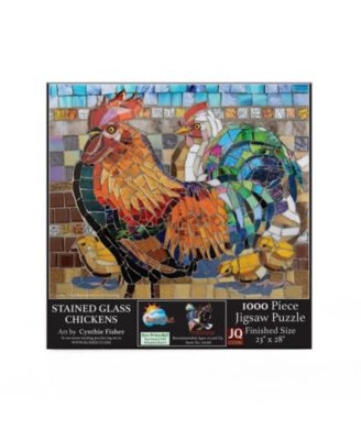 Stained Glass Chickens 1000 piece Jigsaw Puzzle for Adults