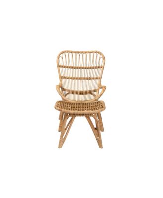 Boxton Studio Earvin 2-Pc. Rattan Bohemian Armchair and Footstool Set