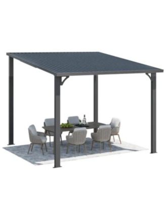 10'X10' Hardtop Gazebo Outdoor Pergola Lean to Metal Pergolas