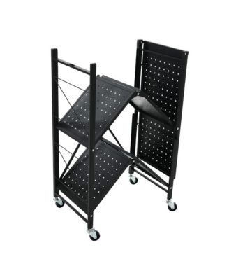 Metal 3-Tier Foldable Utility Rack, Black