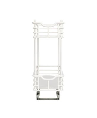 Glidez Multipurpose Paint-Finished Steel Pull-Out Storage Organizer, 2-Tier Design, White
