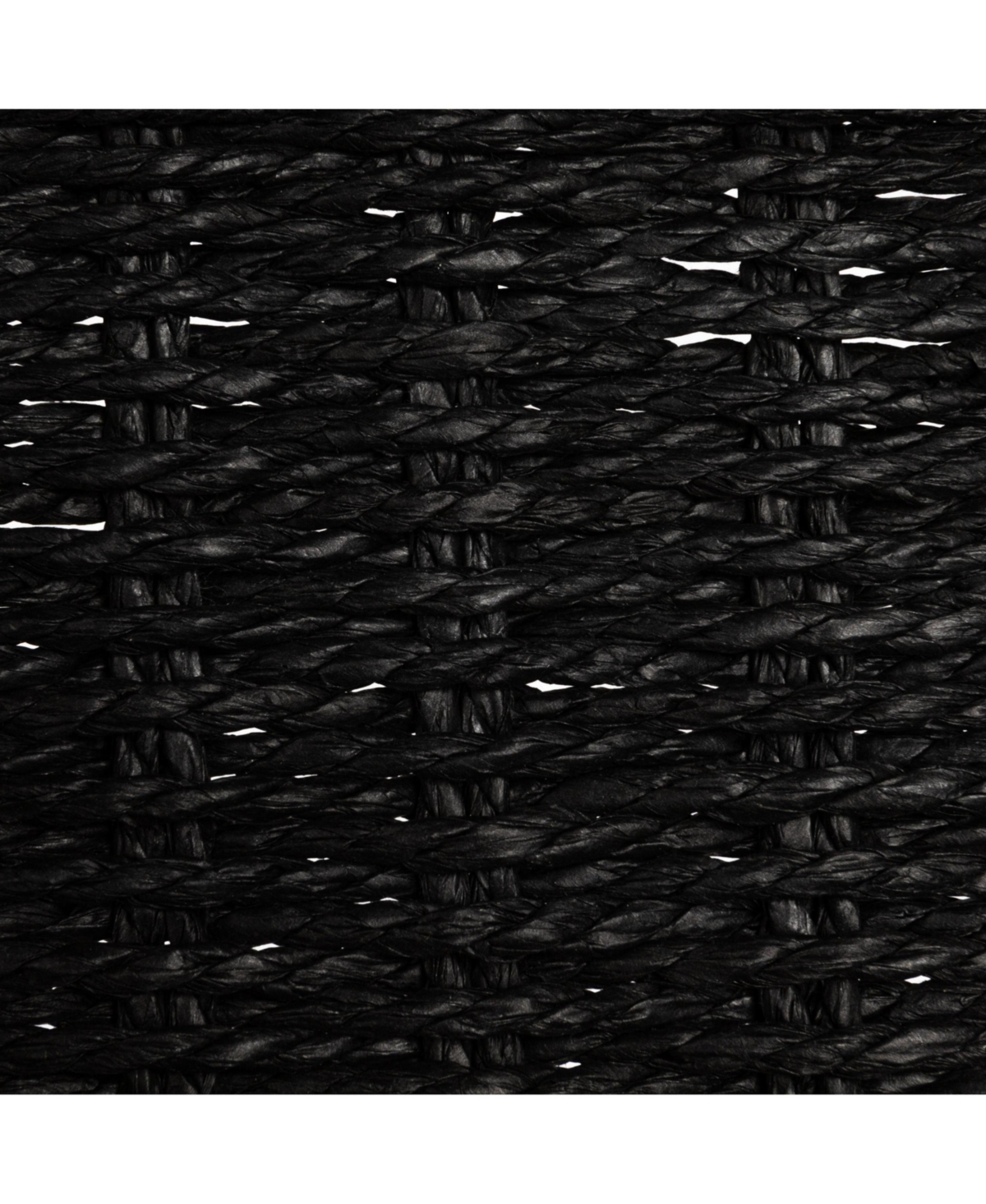 Household Essentials Handwoven Paper Rope Rectangular Storage Basket, Black