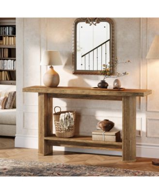 55-Inch Modern Console Table, Narrow Sofa Table for Hallway, Wooden Entrance Table