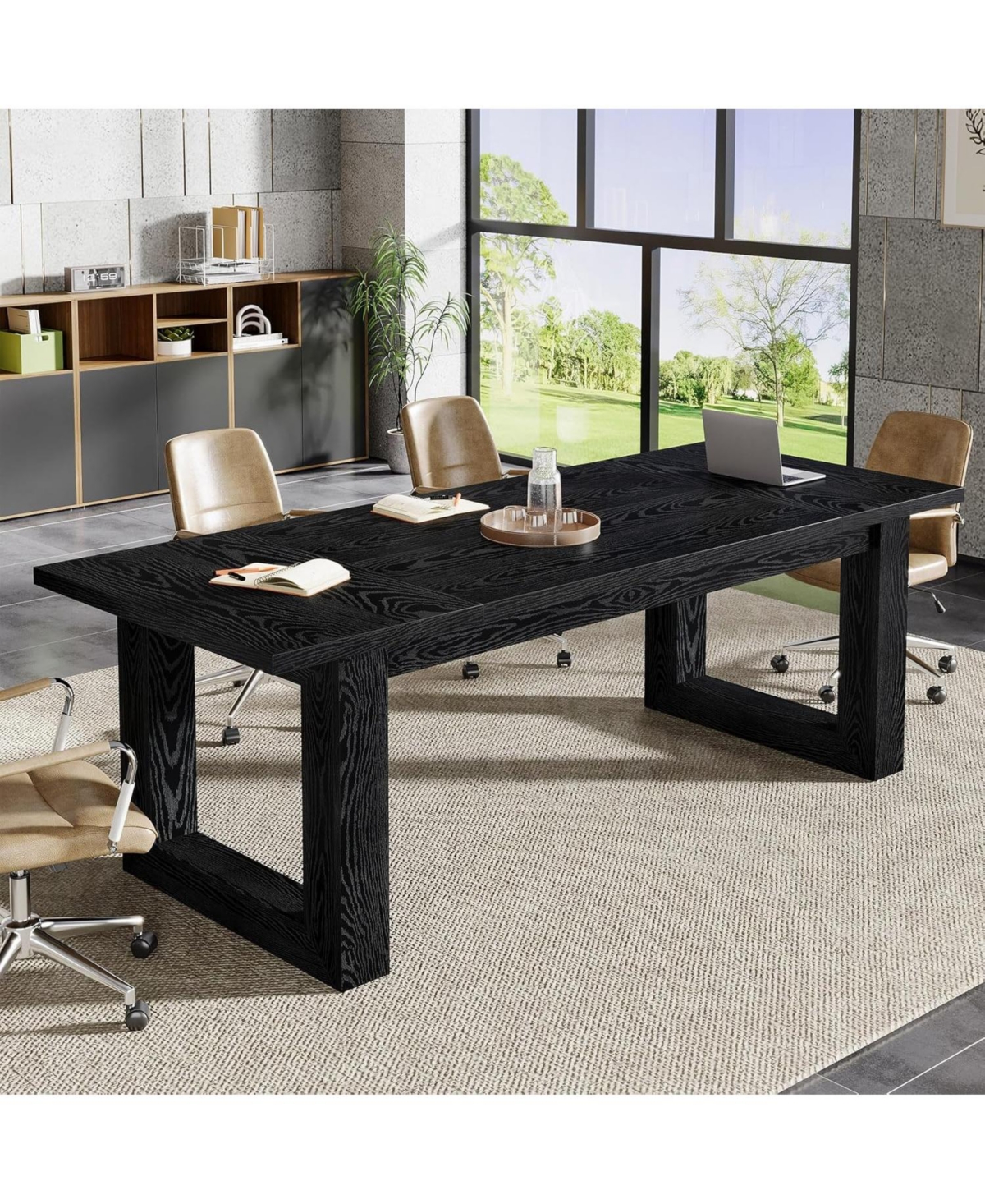 Tribesigns 2 Pcs Engineered Wood Modern Office Meeting Table