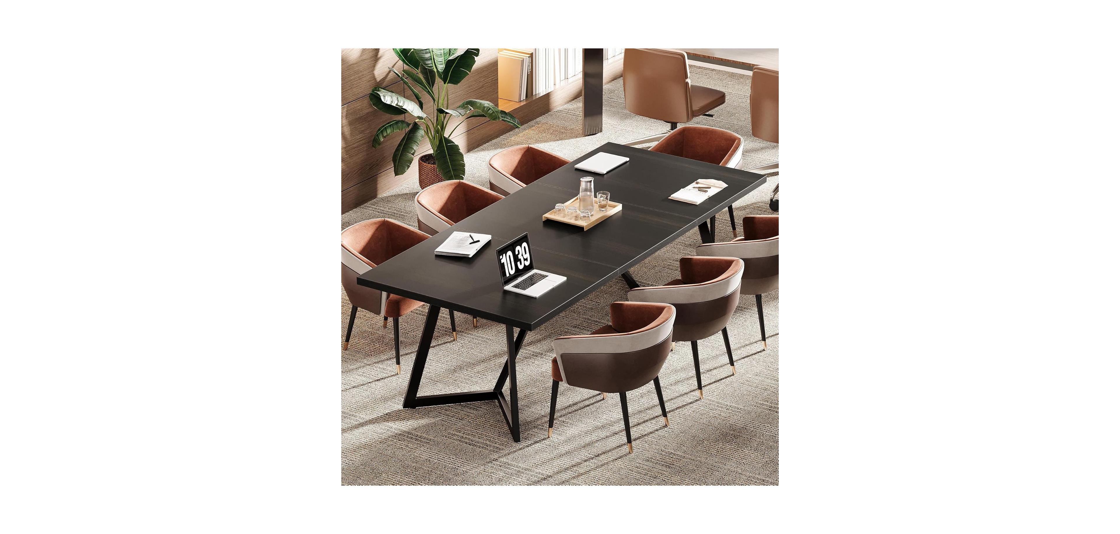 Tribesigns 70.87" Conference Table, Rectangular Seminar Table Boardroom Desk for Office Meeting Conference Room
