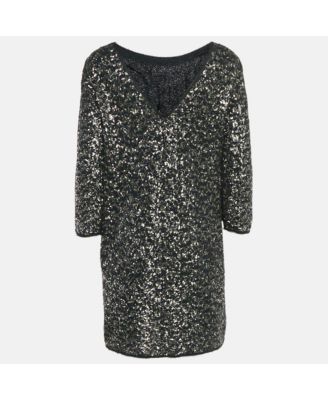Women's Deluxe Black/gold Sequin Rousse Mini Dress