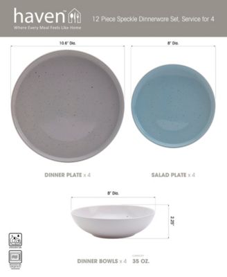 Speckled Assorted 12 Pc. Dinnerware Set, Service for 4, Exclusively at Macy's