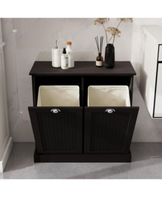 Cabinet with Two-Bin Tilt-Out Laundry Sorter Cabinet