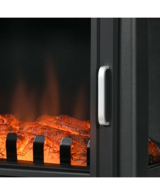 24" Electric Fireplace Stove with Realistic Flame, 1000W/1500W