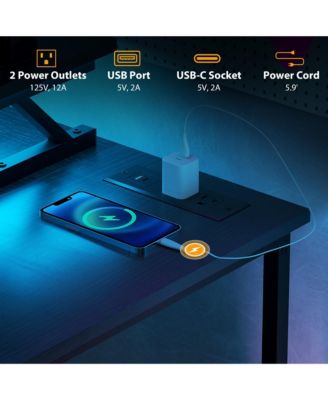 58" Reversible L Shaped Desk, Corner Computer Desk,