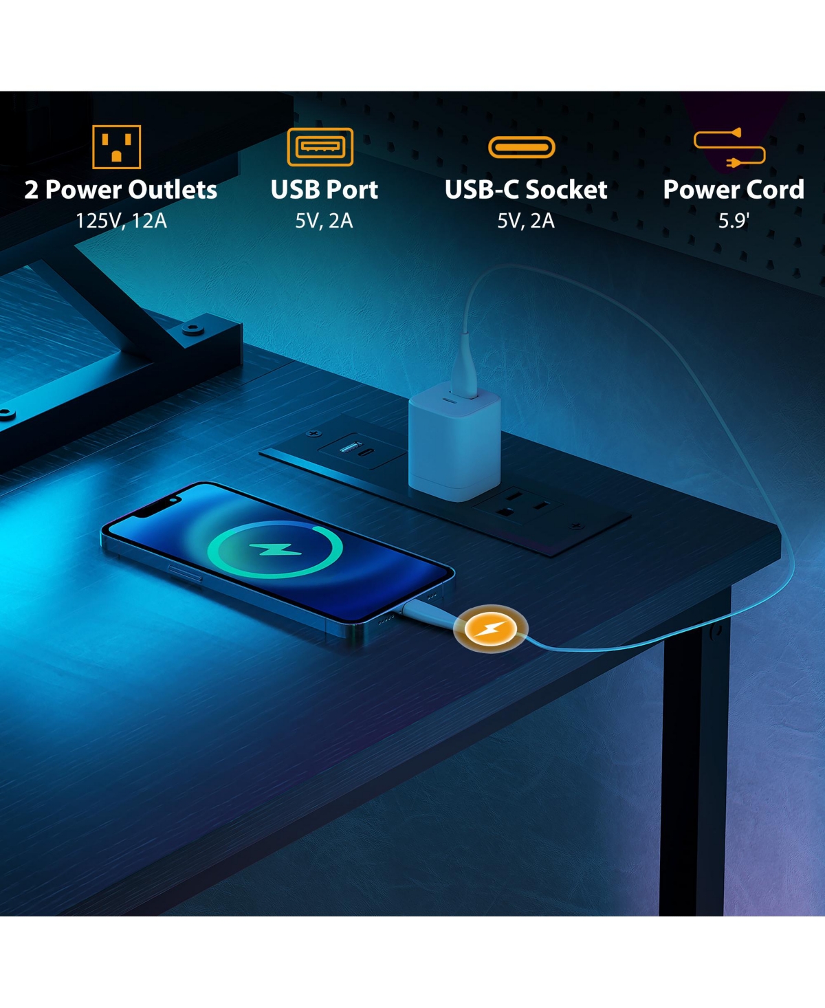 Homcom 58" Reversible L Shaped Desk, Corner Computer