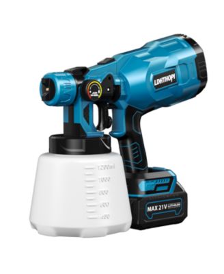 Cordless Paint Sprayer 1000W with 2x4000mAh Batteries, 1200ml Container, 5 Copper Nozzles, HVLP Technology for Home and Furniture Painting